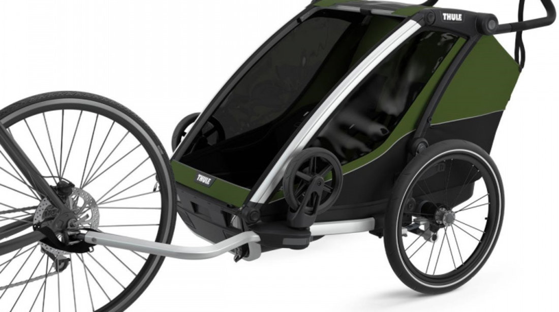Carucior multisport, Thule Chariot Cab 2, Verde, pentru 2 copii