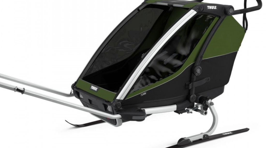 Carucior multisport, Thule Chariot Cab 2, Verde, pentru 2 copii