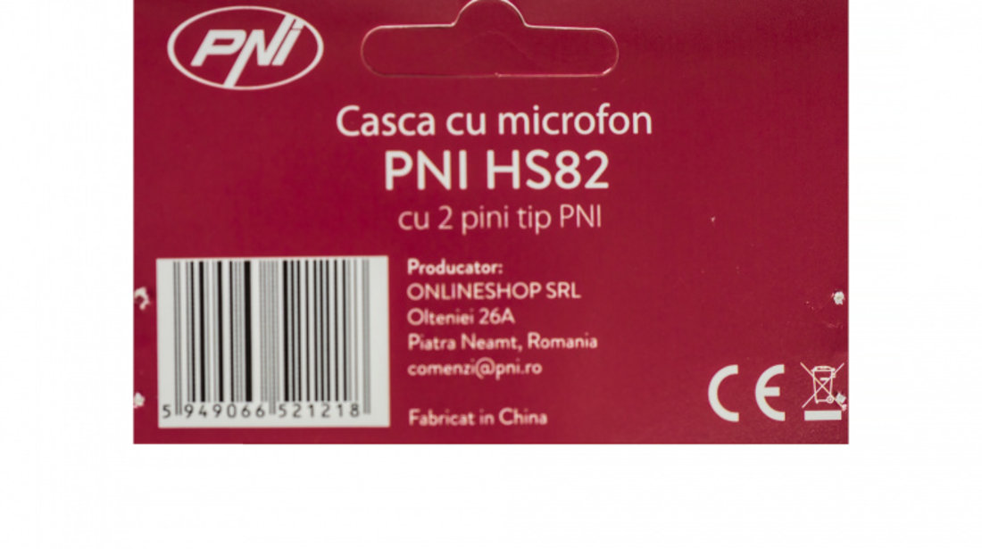 Casca cu microfon PNI HS82 cu 2 pini mufa PNI-K PNI-HS82