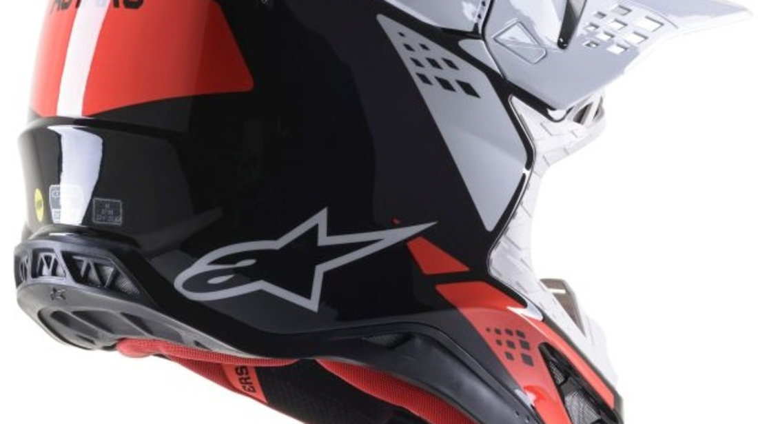 Casca Moto Alpinestars Mx Supertech S-M8 Factory Negru / Fluorescent / Rosu / Alb Marimea L 8302222/1233/L