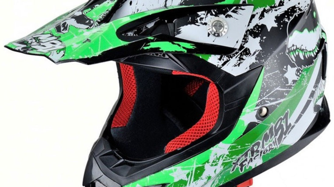 Casca Moto Atv Off-Road Integrala Hecht Mozaic Design, Multicolor Marime XL 54915XL