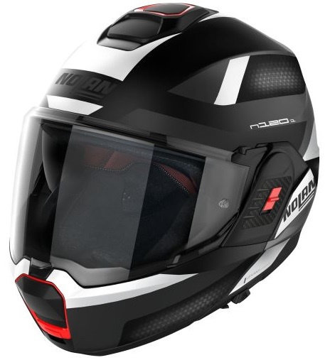 Casca Moto Flip-Up Nolan N120-1 Subway N-Com 21 Negru Mat / Alb Marimea XXL N1F000690-021-XXL