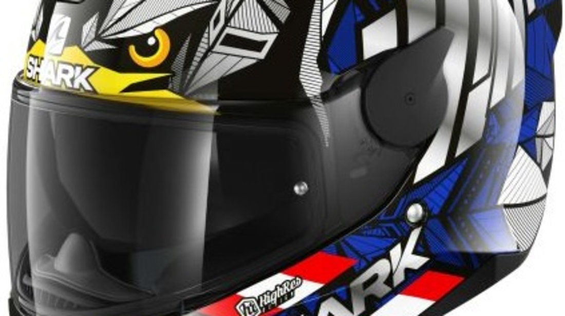 Casca Moto Shark D-Skwal 2 Oliveira Falco Negru Albastru / Galben Marimea M HE4053E-KBR-M