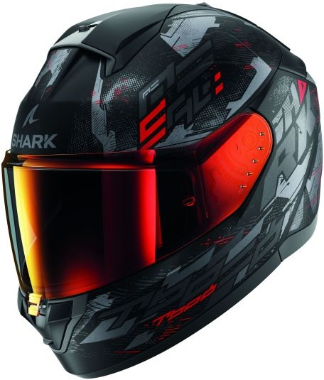 Casca Moto Shark Ridill 2 Molokai Mat Negru / Gri / Rosu Marimea S HE1110E-KAR-S