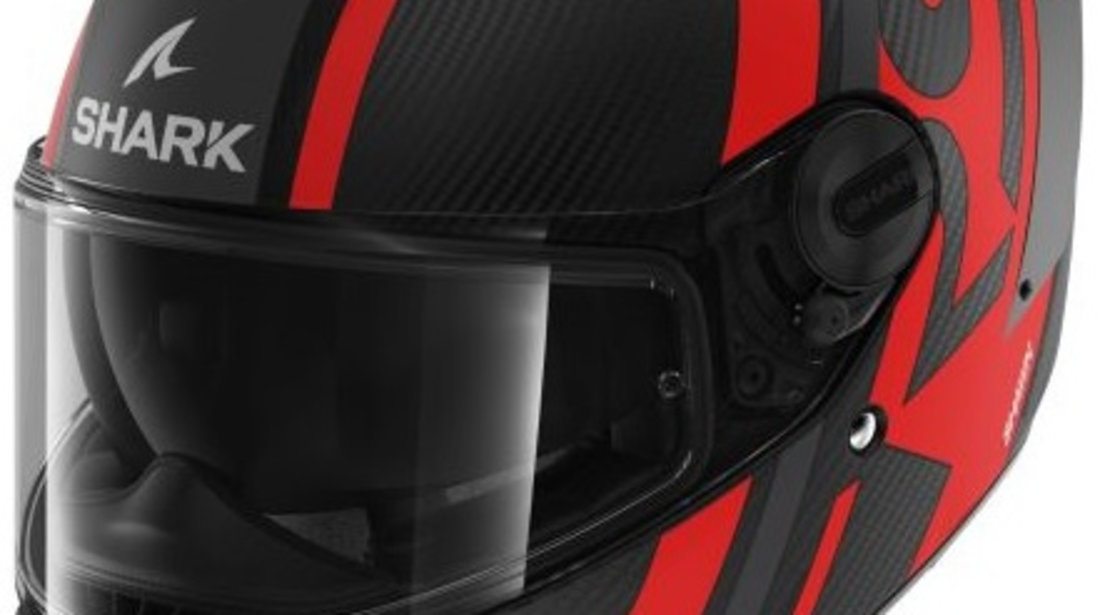 Casca Moto Shark Sparton RS Carbon Shawn Mat Negru / Rosu / Carbon Marimea L HE8156E-DAR-L