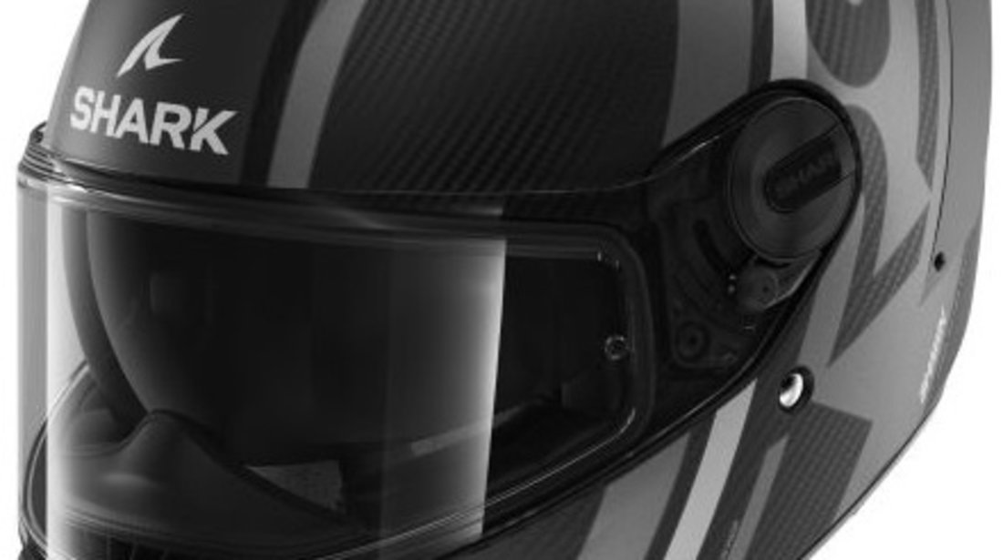 Casca Moto Shark Sparton RS Carbon Shawn Mat Negru / Gri / Carbon Marimea M HE8156E-DSA-M