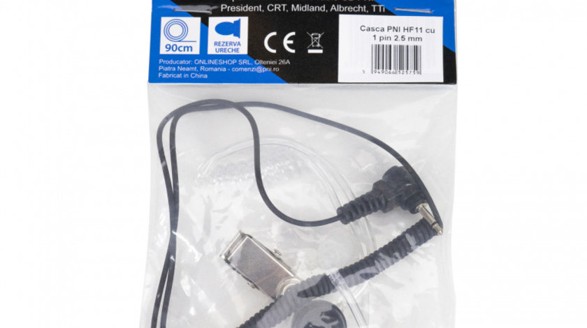 Casca PNI HF11 cu 1 pin 2.5 mm, tub acustic, pentru toate statiile radio PNI-HF11-2.5