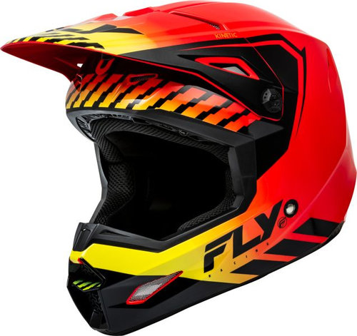 Casca Unisex Moto Fly Enduro Kinetic Menance Negru / Rosu / Galben Marimea L FLY E73-8658L