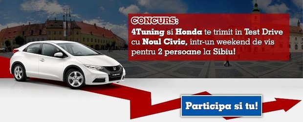 Castiga un week-end pentru 2 persoane cu noua Honda Civic la Sibiu!
