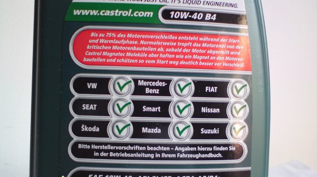 Castrol Magnatec Diesel 10w40 B4 * Import Germania *