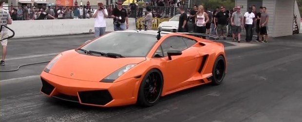 Cat de rapid e pe sfertul de mila un Gallardo Twin-Turbo de 1.300+ CP