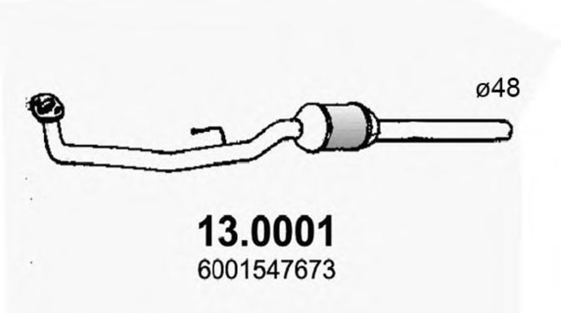 Catalizator DACIA LOGAN (LS) (2004 - 2016) ASSO 13.0001 piesa NOUA