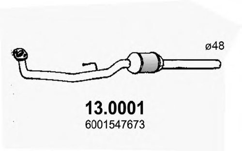 Catalizator DACIA LOGAN (LS) (2004 - 2016) ASSO 13.0001 piesa NOUA