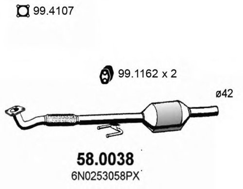Catalizator SEAT AROSA (6H) (1997 - 2004) ASSO 58.0038 piesa NOUA