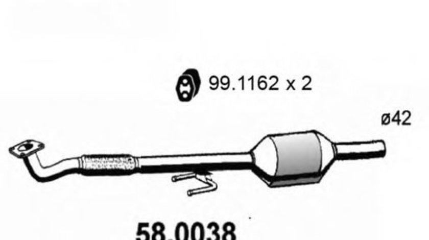 Catalizator VW LUPO (6X1, 6E1) (1998 - 2005) ASSO 58.0038 piesa NOUA