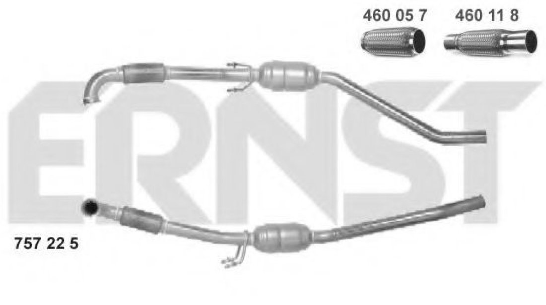 Catalizator VW TRANSPORTER V caroserie (7HA, 7HH, 7EA, 7EH) (2003 - 2016) ERNST 757225 piesa NOUA