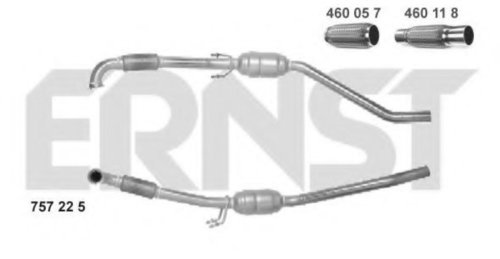 Catalizator VW TRANSPORTER V platou / sasiu (7JD, 7JE, 7JL, 7JY, 7JZ, 7FD) (2003 - 2016) ERNST 75722...