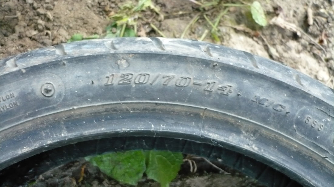 Cauciuc Fata Dunlop si Pirelli 120 70 14