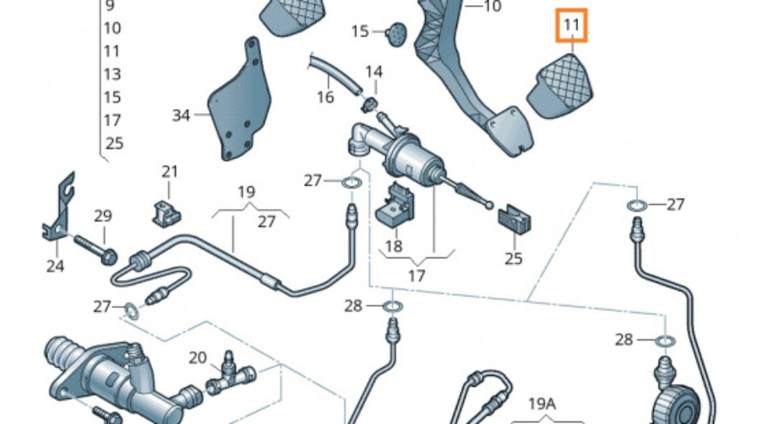 Cauciuc Pedala Ambreiaj Oe Volkswagen Golf 6 2008-2013 1K17211749B9