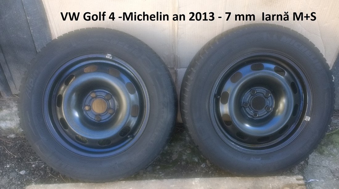Cauciucuri de iarna GOLF 4 -Michelin 195 65 R 15 uzura 1 mm