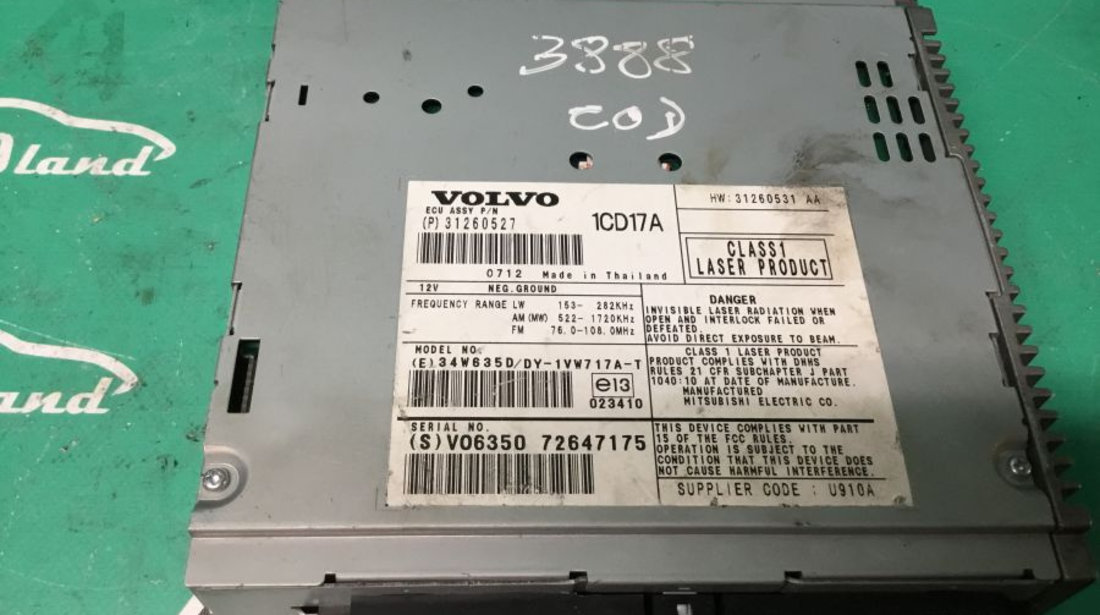 Cd Audio 31260527 Volvo C30 2006