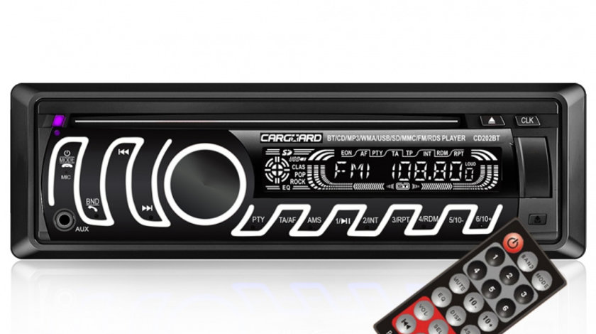 CD MP3 player auto cu BLUETOOTH, butoane in 7 culori diferite, FM, USB card SD, AUX IN