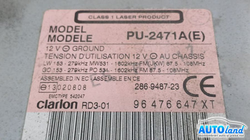 Cd Player Auto 96476647xt Peugeot 307 3A/C 2000