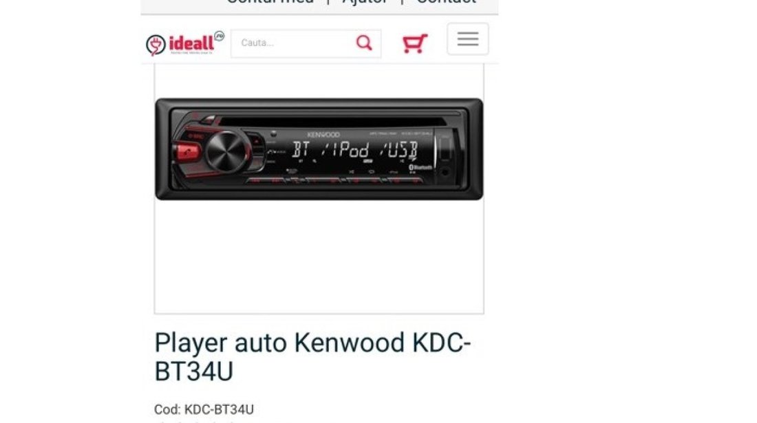 CD-Player auto Kenwood KDC-BT34U