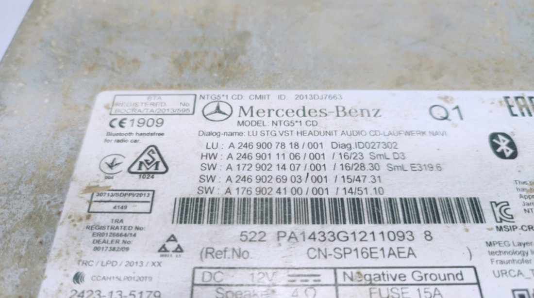 Cd Player navigatie a2469007818 Mercedes-Benz B-Class W246 [2011 - 2015]