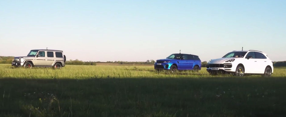 Ce ti se pare ciudat la aceasta poza? Cursa in off-road cu Porsche Cayenne, Range Rover Sport si Mercedes G-Class