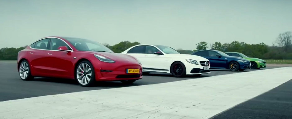 Cea mai ieftina masina de la Tesla se ia la bataie cu toata lumea. Cursa cu M3, C63 S si Giulia QV Cea mai ieftina masina de la Tesla se ia la bataie cu toata lumea. Cursa cu M3, C63 S si Giulia QV
