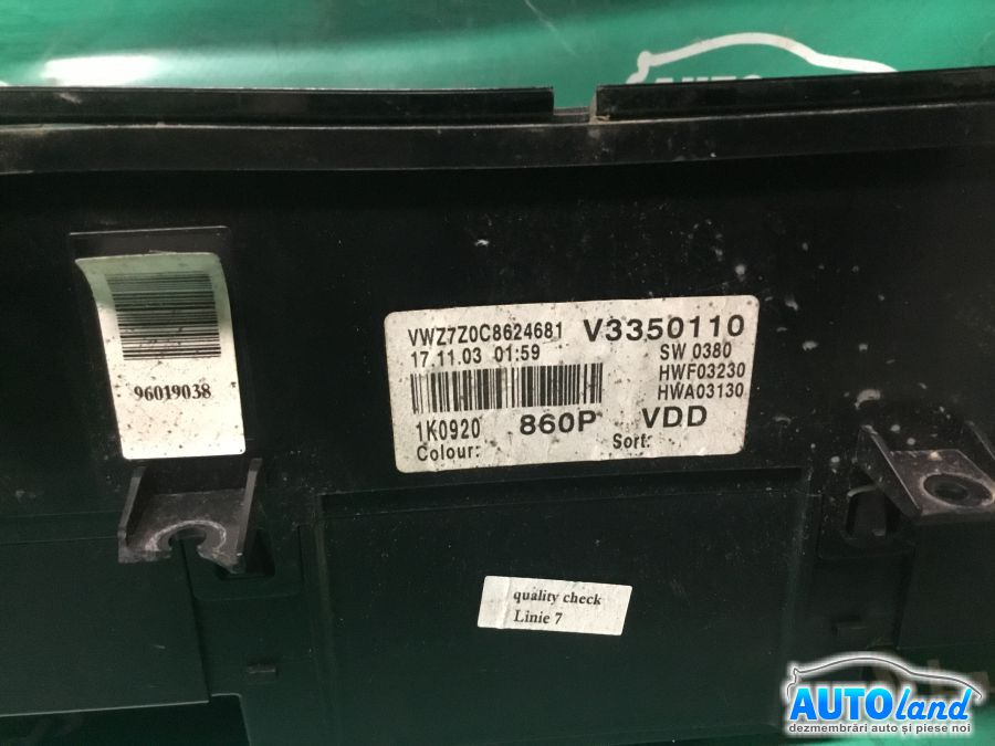 Ceas Bord 1k0920860p Volkswagen GOLF V 1K1 2003