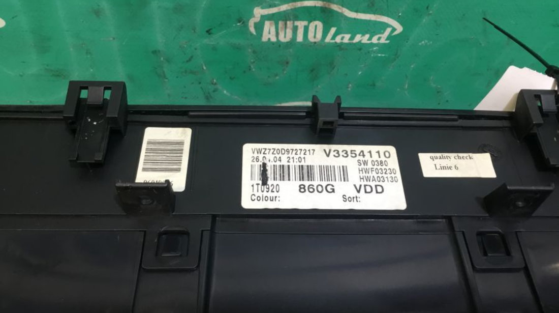 Ceas Bord 1t0920860g Volkswagen TOURAN 1T1,1T2 2003