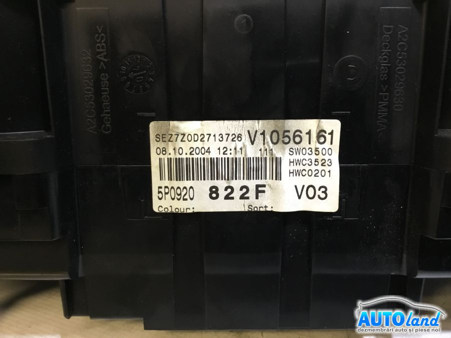 Ceas Bord 5p0920822f 1.6 B Seat ALTEA 5P1 2004