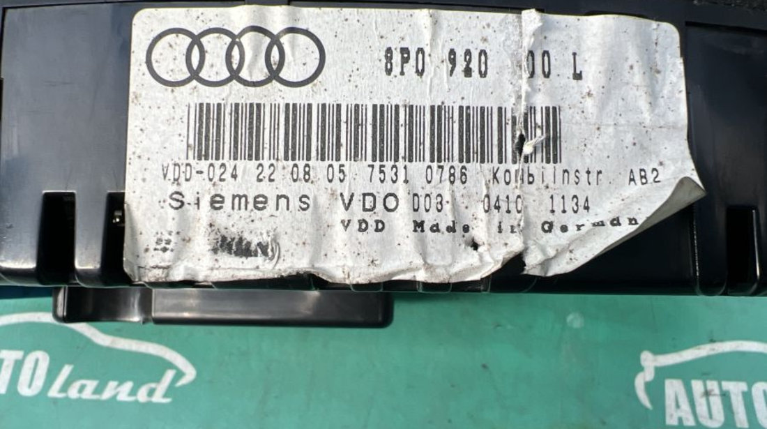 Ceas Bord 8p0920900l Audi A3 8P 2003