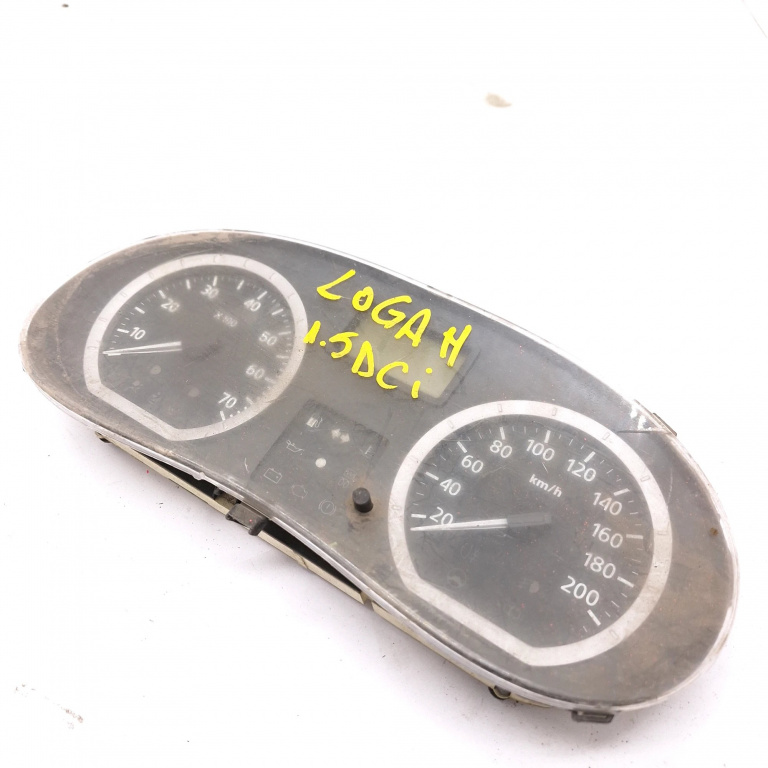 Ceas Bord / Instrument De Bord Dacia Logan (Ls) 2004-2012 1.5 Dci (Ls04) K9K 892 Motorina Europa - Afisaj In Km Motorina 216720407, 216774992, 21677499-2