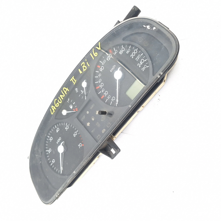 Ceas Bord / Instrument De Bord Europa - Afisaj In Km,benzina Renault LAGUNA 2 2001 - 2007 Benzina 8200218861, 501018530077, 7N0FU6C2, 551400302102, 551400006204