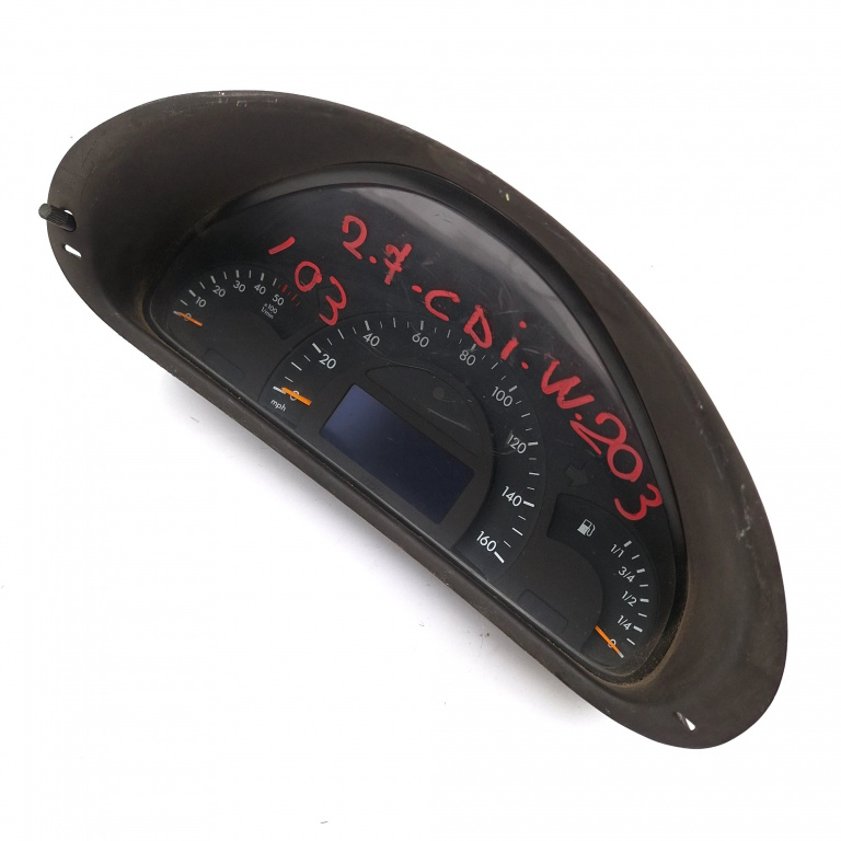Ceas Bord / Instrument De Bord Mercedes-Benz C-Class (W203) 2000-2007 C 270 Cdi (203.016) Om 612.962 Motorina Anglia - Afisaj Mile Si Km Motorina 87001411B, 88311323, 88311323A
