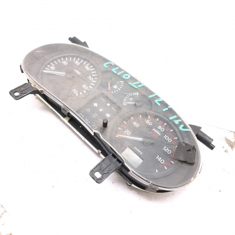 Ceas Bord / Instrument De Bord Renault Clio 2 / Symbol 1 1998-2008 1.2 16V (Bb05, Bb0W, Bb11, Bb27, Bb2T, Bb2U, Bb2V, Cb05...) D4F 712 Benzina Anglia - Afisaj Mile Si Km Benzina P8200261110C, P8200261110, 216719342, 216722948, 21671934-2, Ns7097575,
