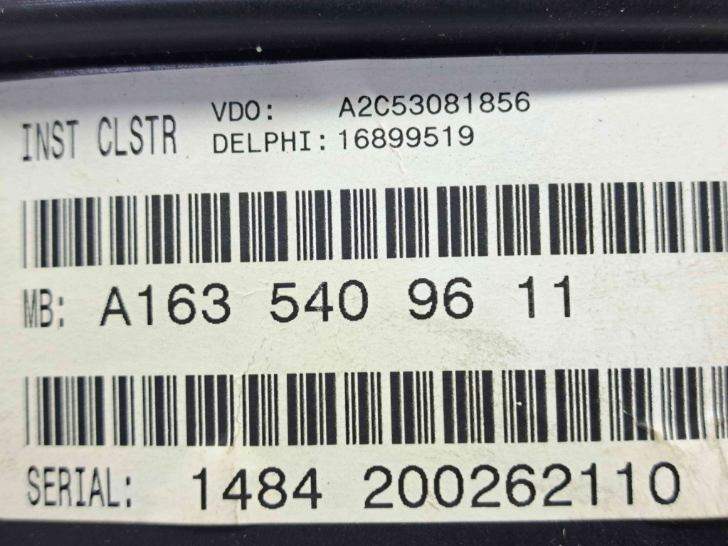 Ceas bord Mercedes Clasa ML (W163) [Fabr 1998-2005] A1635409611