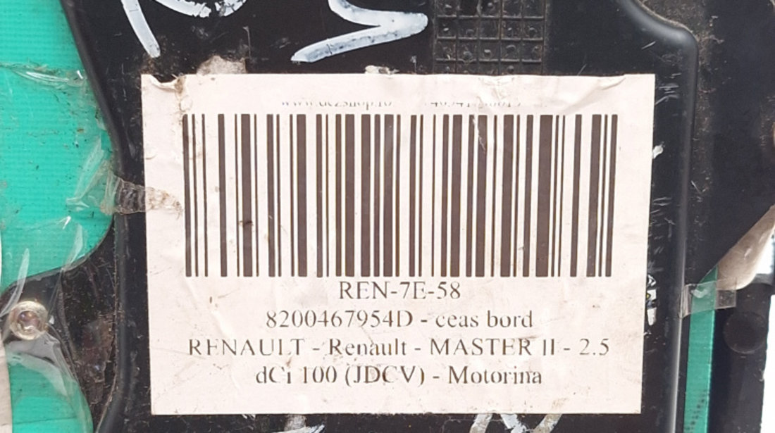 Ceas Bord Renault MASTER 2 1998 - Prezent Motorina 8200467954D, P8200467954D, P8200467954--D, P8200467954, 281177126, 28117712-6