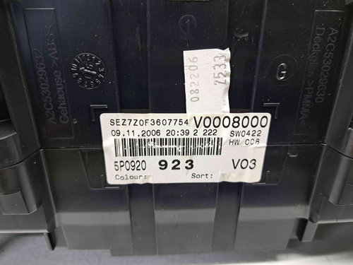 Ceas bord Seat Altea XL (5P5, 5P8) [Fabr 2006-2015] 5P0920923