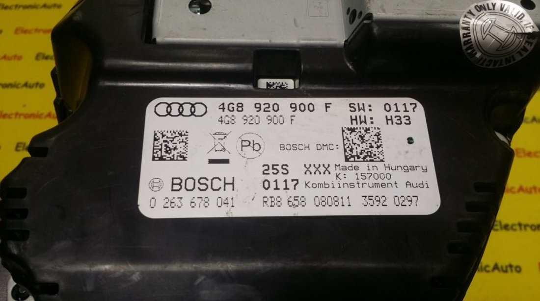 Ceasuri Bord Audi, 4G8920900F, 0263678041
