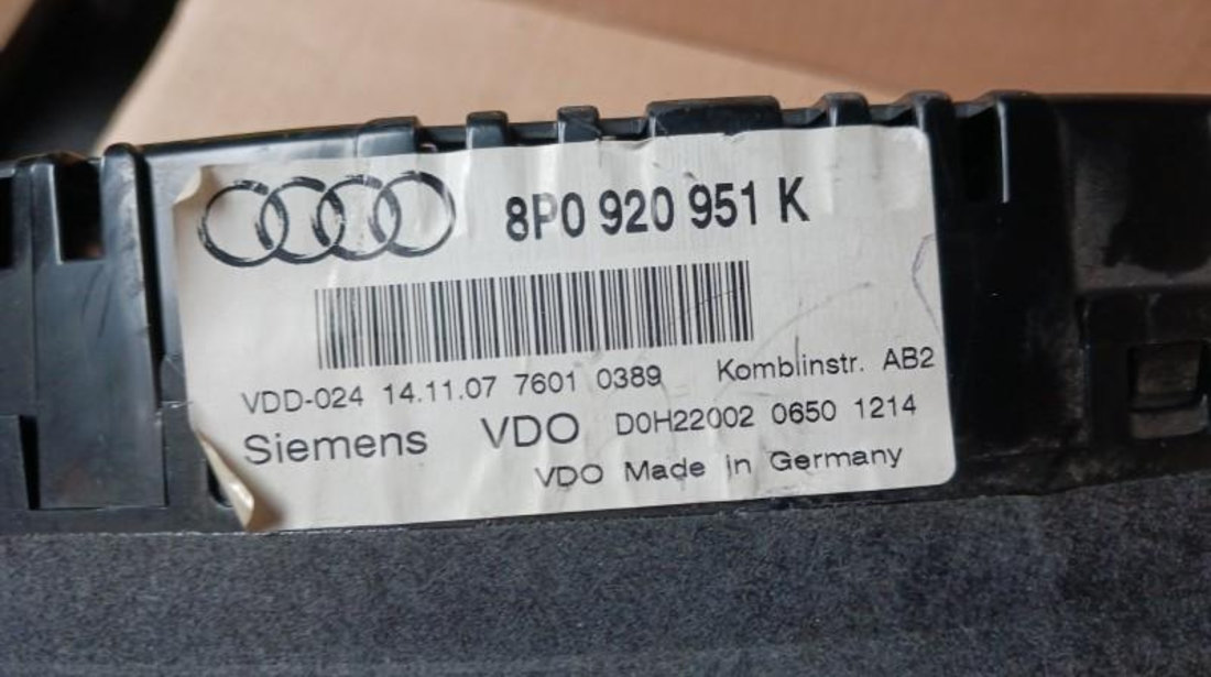 Ceasuri bord Audi A3 (2003->) [8P1] 8p0920951k