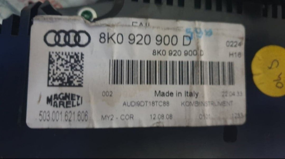 Ceasuri bord Audi A4 B8 motorizare diesel cod piesa : 8K0920900D