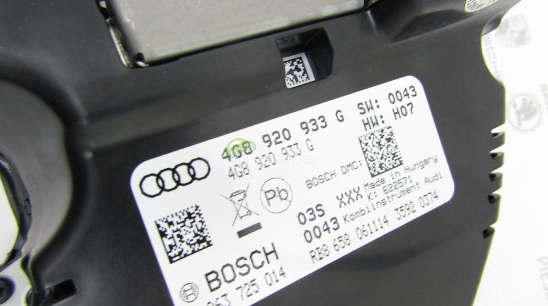 Ceasuri bord Audi A6 4G C7 / A7 4G facelift Diesel cod 4G8920933G - Nightvision - Distronic