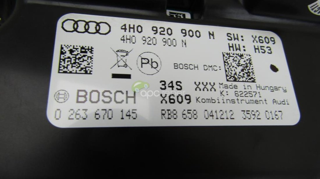 Ceasuri bord Audi A8 4H Benzina - Europa - cod 4H0920900N