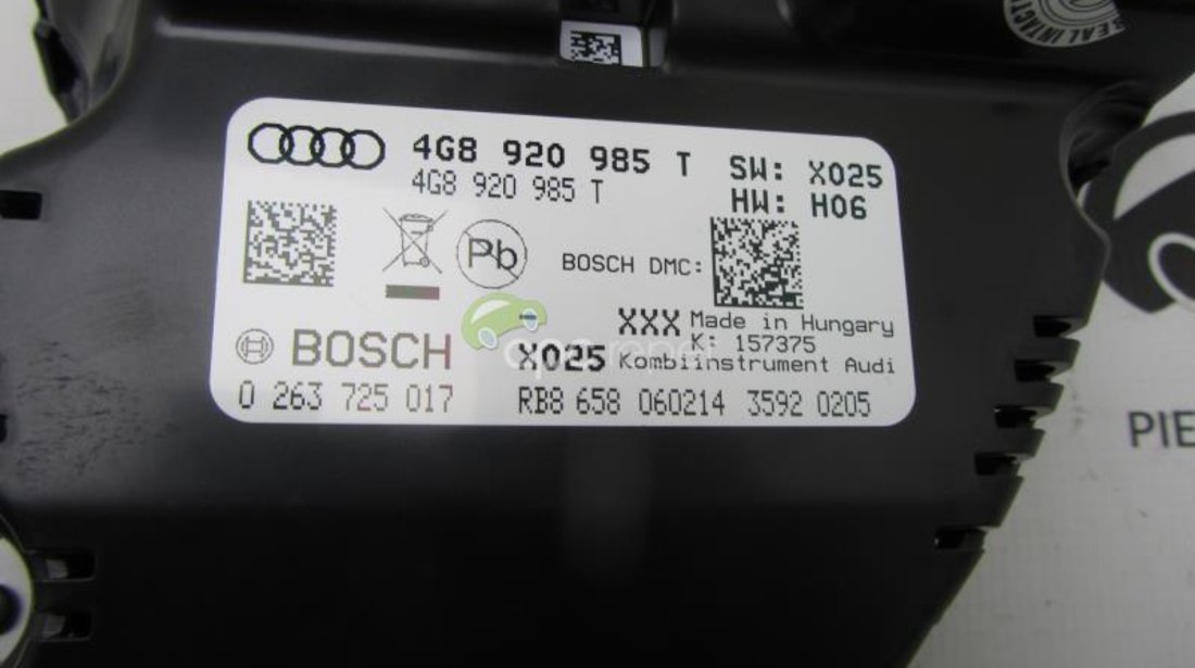 Ceasuri bord motorizari diesel Audi A6 4G , A7 Originale cod 4G8920985T