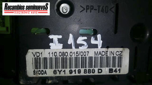 Ceasuri bord VDO SKODA FABIA 6Y1 919 880 D / 6Y1919880D / 110.080.015 007 / 110 080 015 007 / 110080...