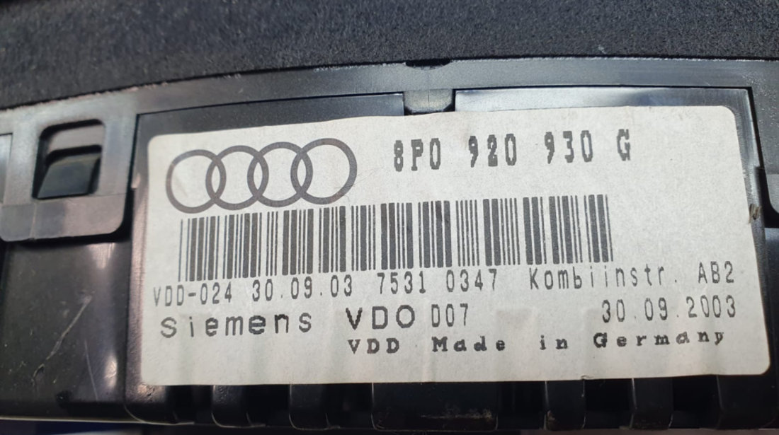 Ceasuri de bord 8p0920930g Audi A3 8P [2003 - 2005]